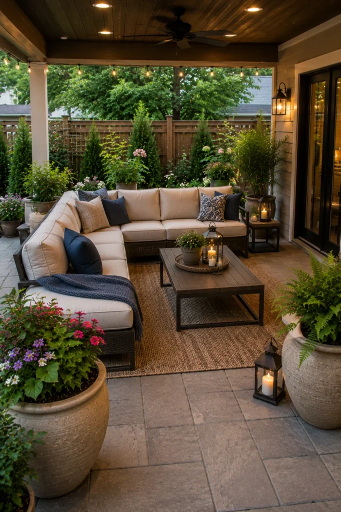 Covered Patio With an Outdoor Sofa
