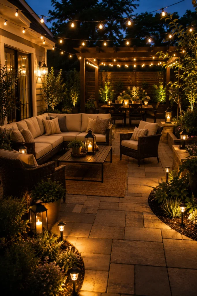  Patio With Warm Evening Lighting