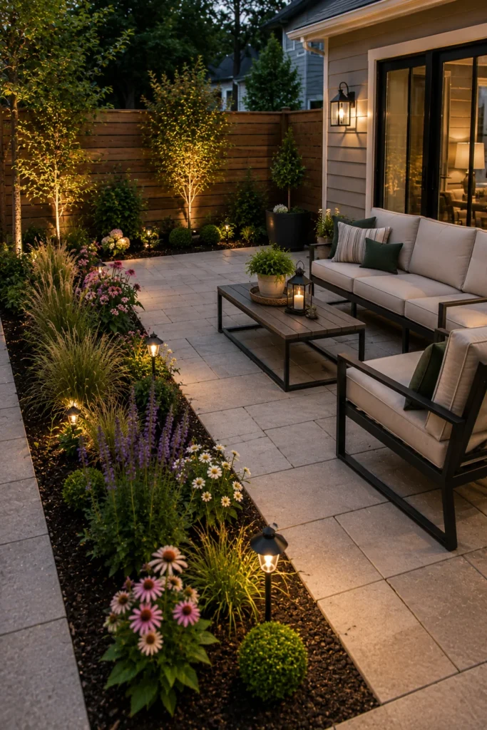 Patio With a Built-In Planting Strip