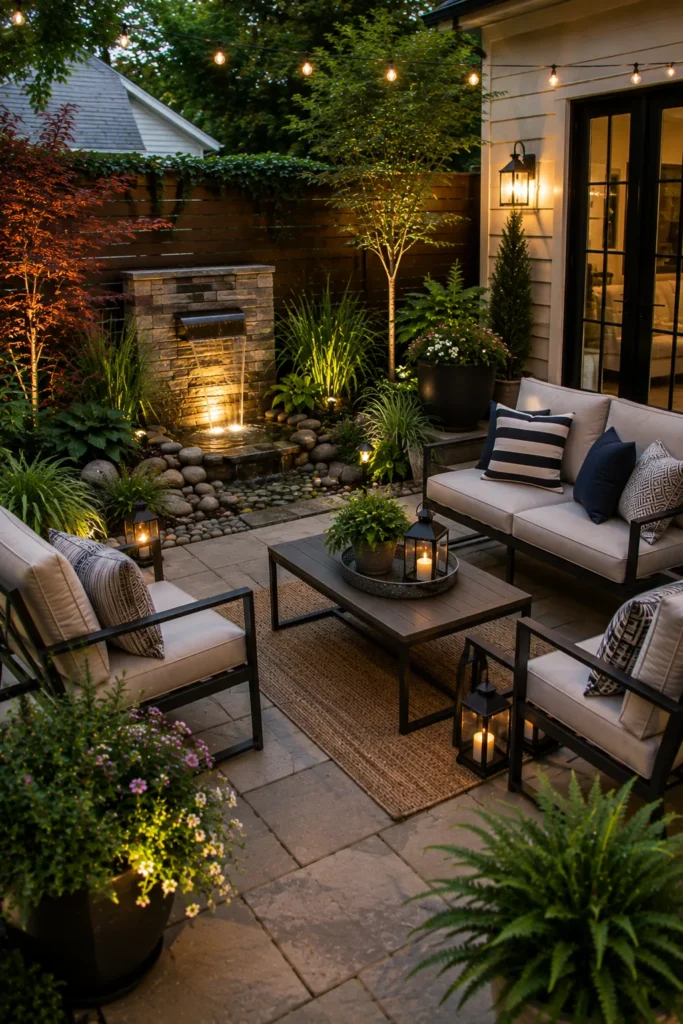 Patio With a Small Water Feature