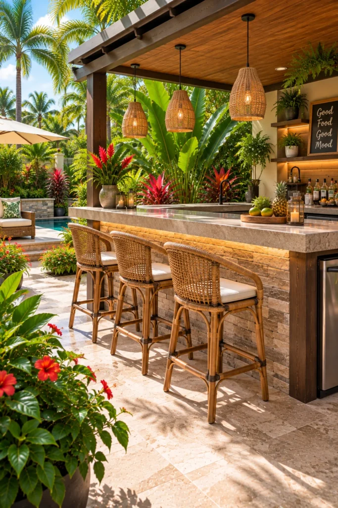 Add a Tropical Outdoor Bar