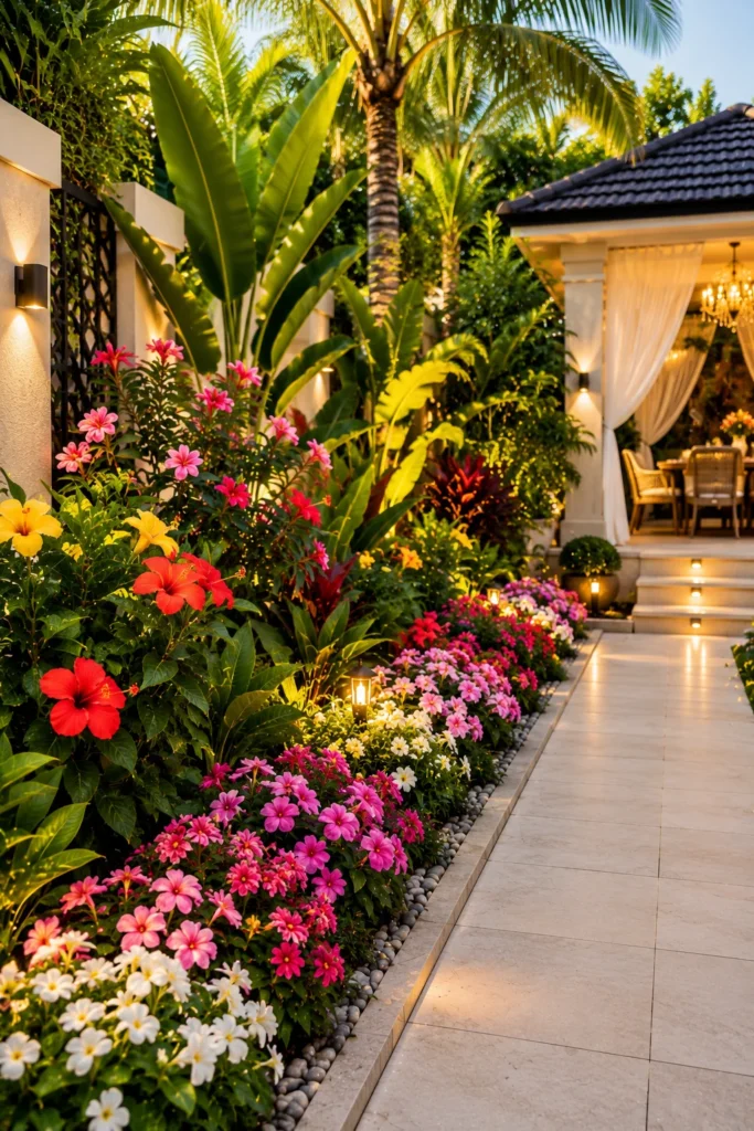 Create a Tropical Flower Border