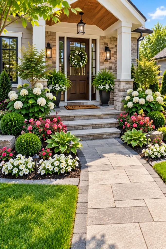 Flower Beds Around the Front Door