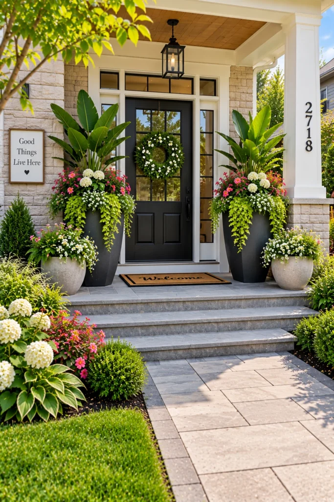 Large Planters Near the Entrance