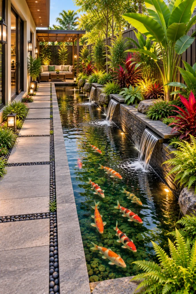 Long Narrow Koi Pond