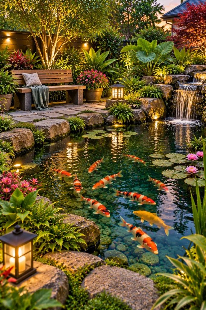 Small Sitting Bench Beside the Pond